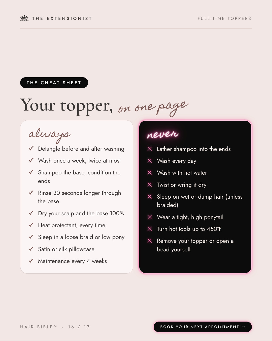 Full-time topper Hair Bible, page 16 of 17