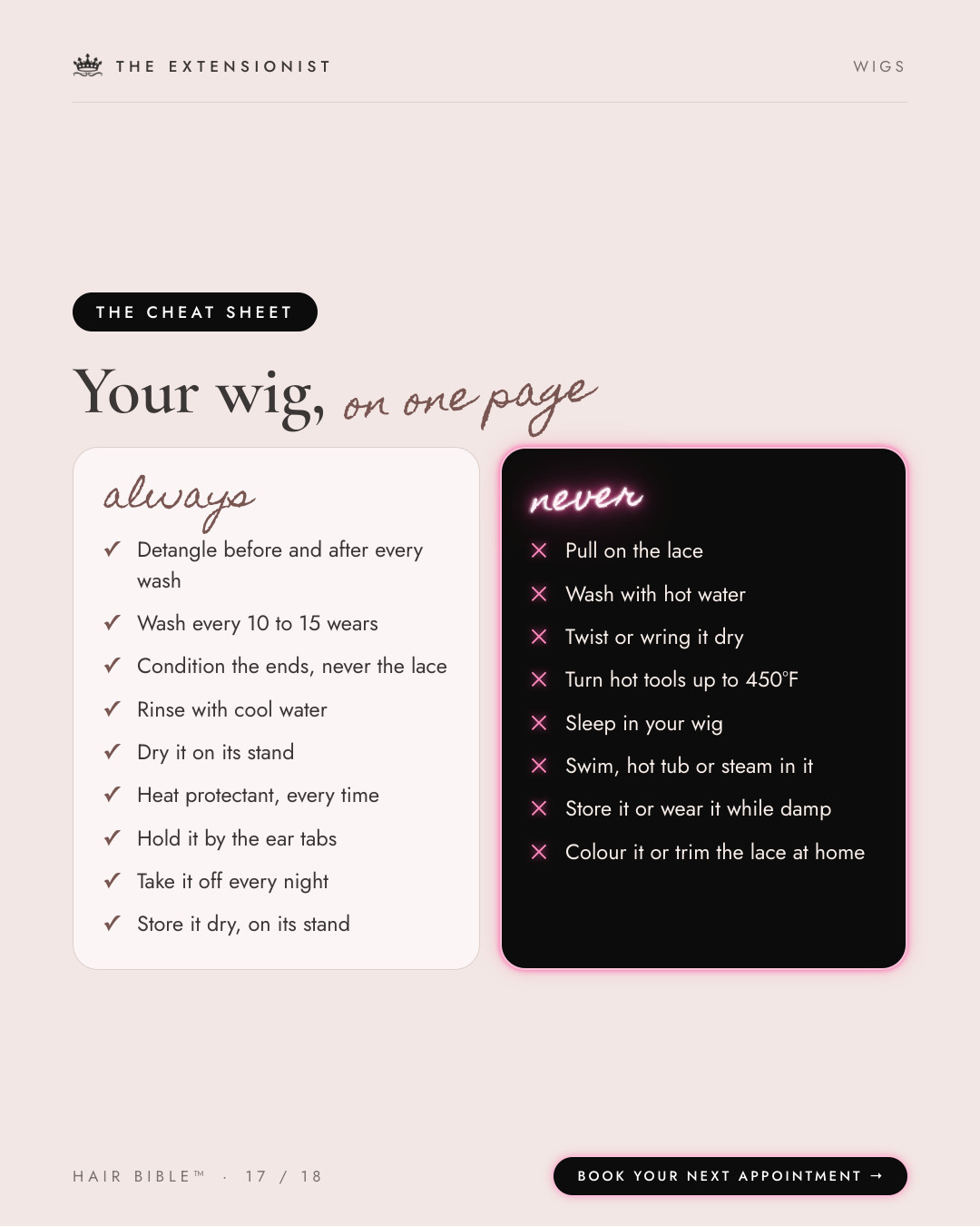 Wig Hair Bible, page 17 of 18