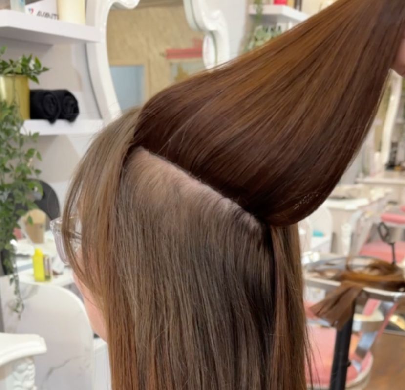 Fine hair with Hidden Pearl extensions